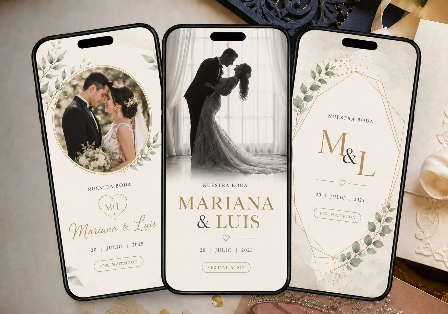 Muestra comercial DEMO de invitación digital para boda