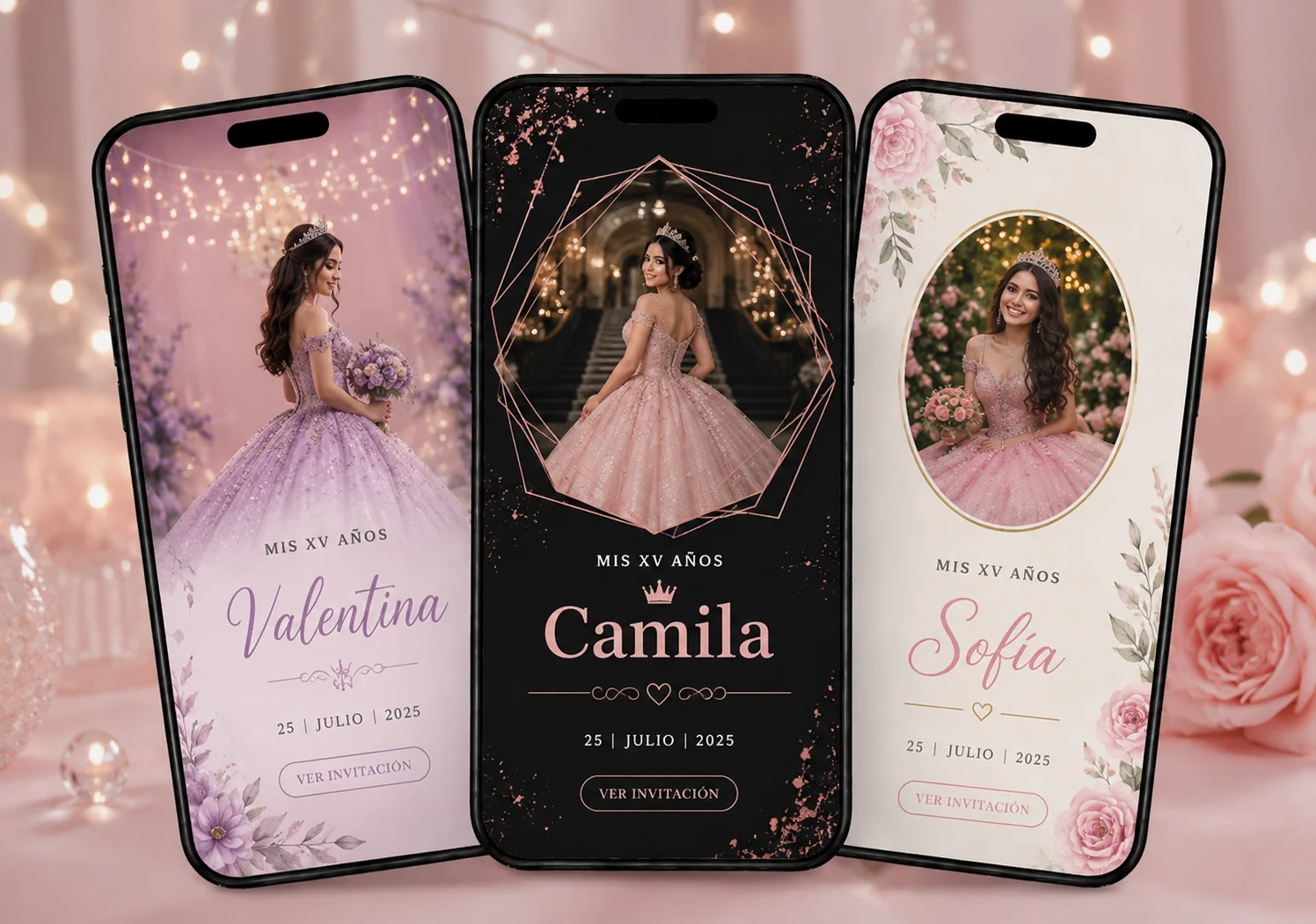 Invitación digital DEMO para quince años