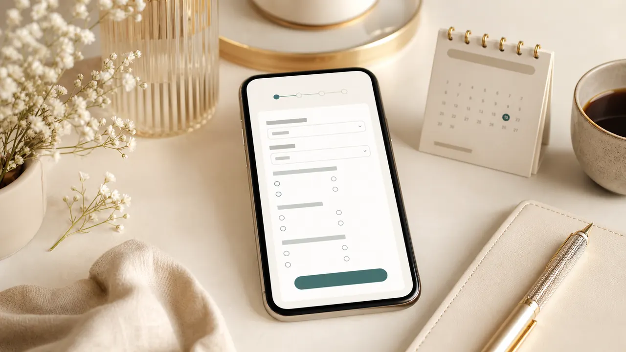 Teléfono mostrando un formulario para definir los datos del evento